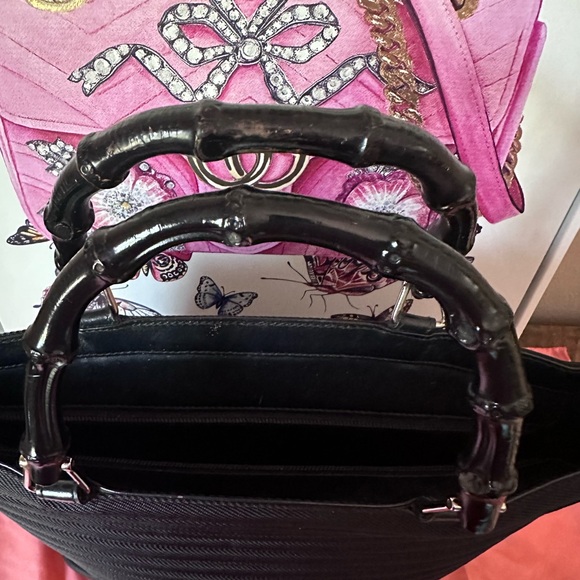 Gucci Black Canvas Bamboo handbag - Picture 3 of 14